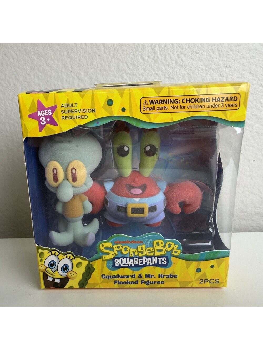 Nickelodeon SpongeBob SquarePants Flocked Squidward Mr Krabs Set 02 2PC NIB
